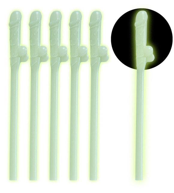 Pailles Dick Glow In The Dark 6pcs