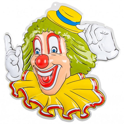 Décoration murale Clown Chapeau jaune 50cm