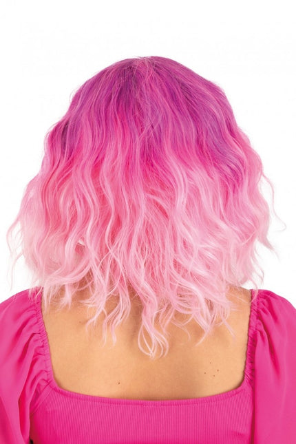 Perruque Alicia Half Long With Wave Pink To White