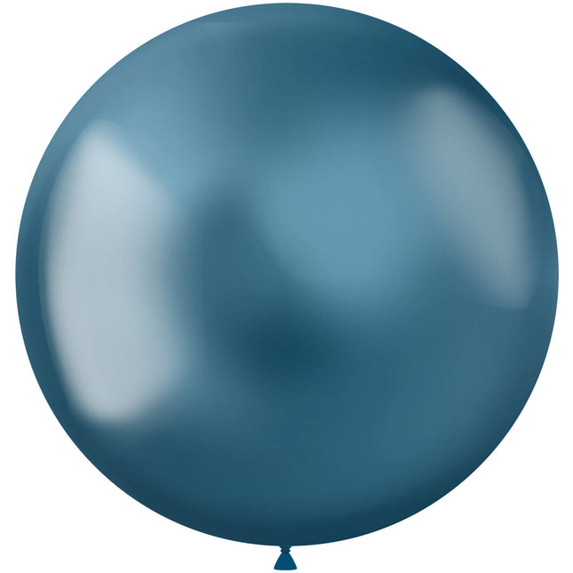 Ballons de baudruche bleus chromés 48cm 5pcs