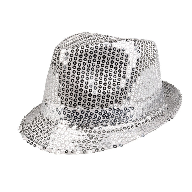 Chapeau à paillettes argentées