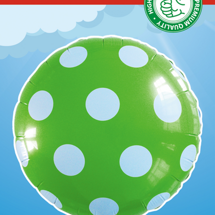 Ballon à l'hélium Dots Green 45cm vide