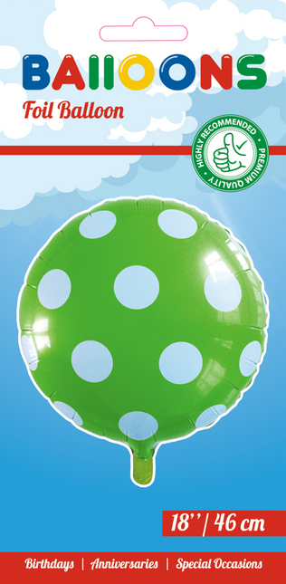 Ballon à l'hélium Dots Green 45cm vide