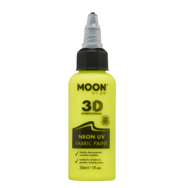 Moon Glow Neon UV Fabric Paint 30ml Intense Yellow 30ml