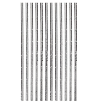 Pailles argentées 20cm 12pcs