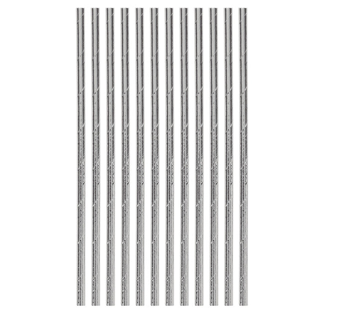 Pailles argentées 20cm 12pcs