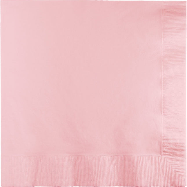 Serviettes de table rose pâle à 2 couches 33cm 20pcs