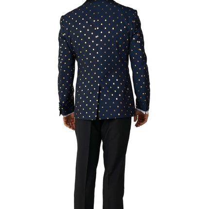 Tuxedo bleu foncé or à pois hommes <tc>OppoSuits</tc>