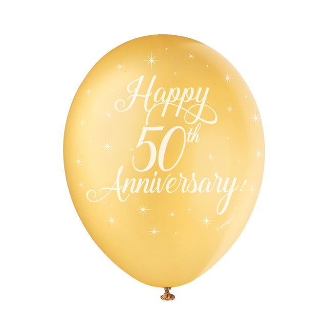 Ballons Happy 50th Anniversary 30cm 5pcs