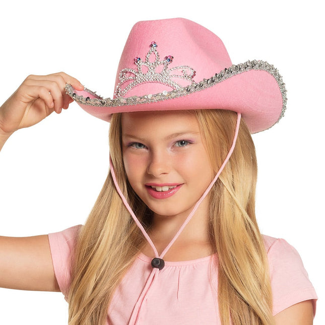 Chapeau de cow-boy rose enfant