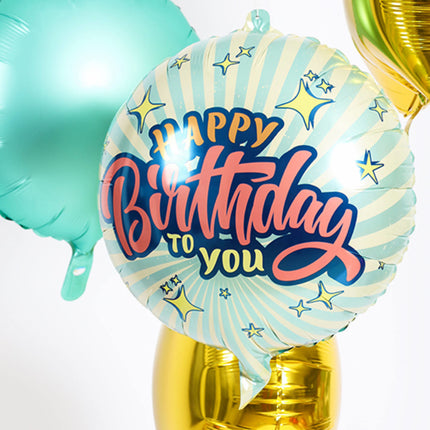 Ballon à l'hélium Happy Birthday Retro Stars Vide 45cm