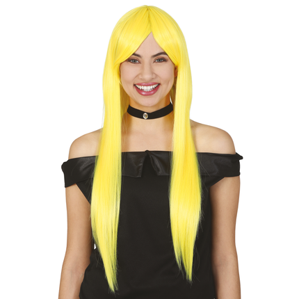 Perruque jaune cheveux longs