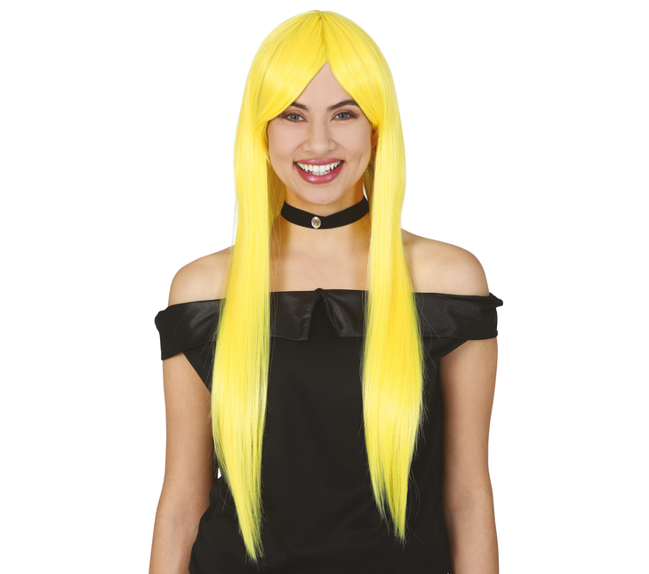 Perruque jaune cheveux longs