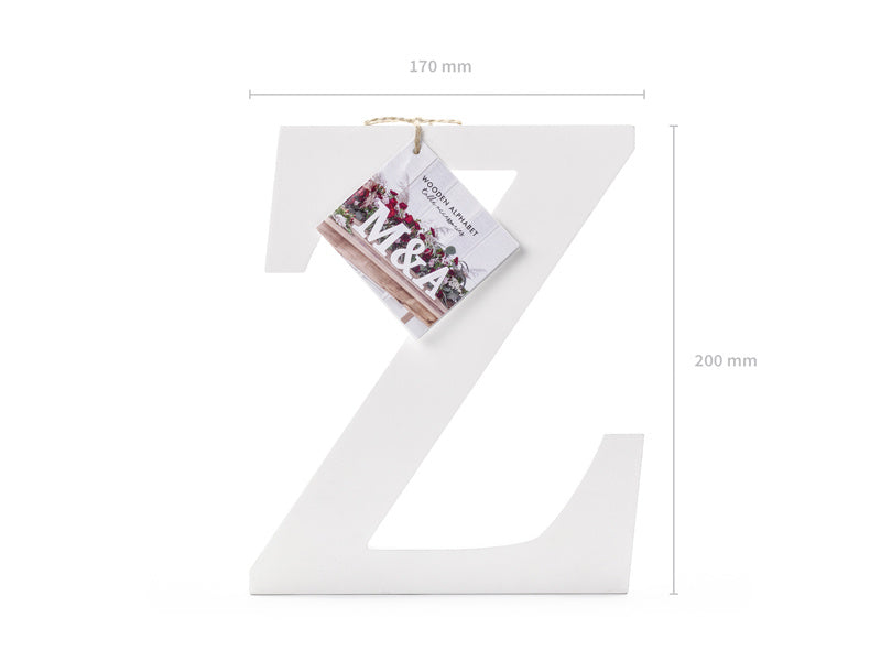 Lettre blanche Z Bois 20cm