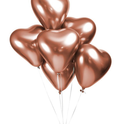 Ballons en forme de coeur en cuivre 30cm 6pcs