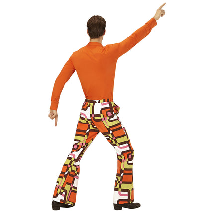 Pantalon Disco 70S Vert Orange Hommes