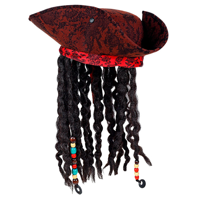 Chapeau de pirate avec dreadlocks