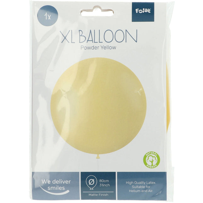 Ballon jaune clair Poudre jaune 80cm