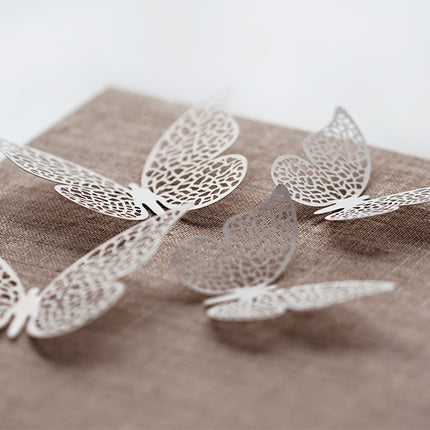 Décoration de table Papier papillon blanc 6.5cm 10pcs