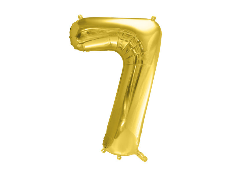 7 Year Figure Balloon Gold Empty 72cm