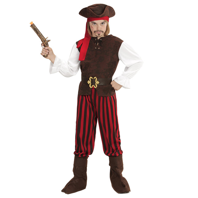 Costume de pirate garçon brun rouge