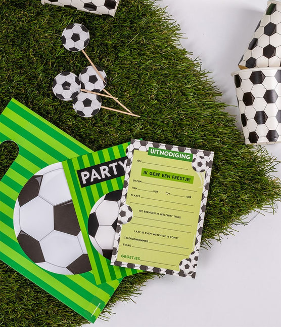 Invitations pour le football Vert 6pcs