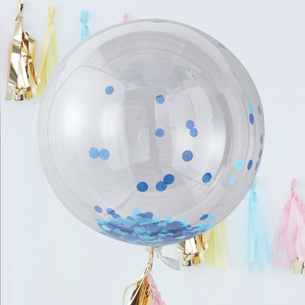 Ballon Confetti Bleu 91cm