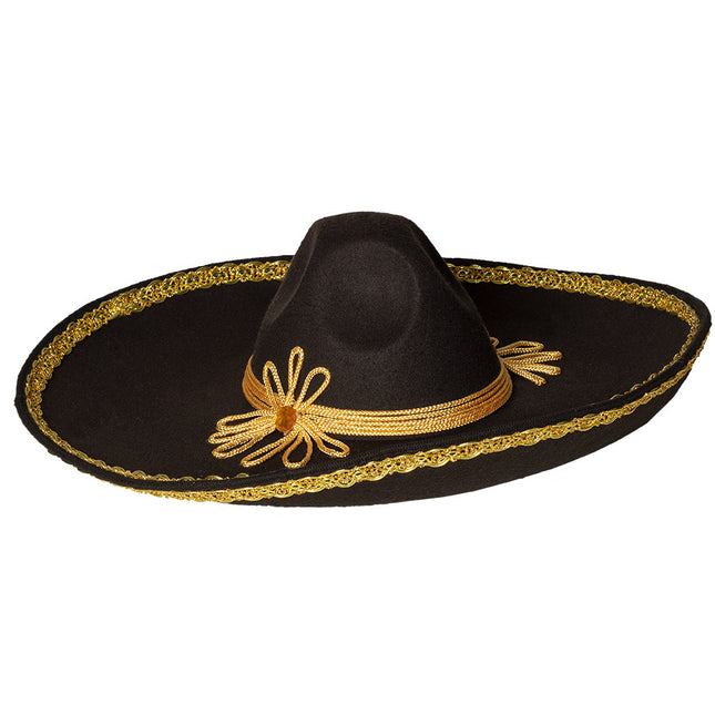 Sombrero noir Carlos 55cm