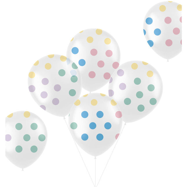 Ballons Dots Coloured 33cm 6pcs