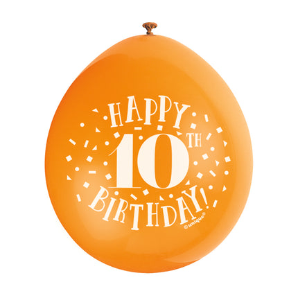 Ballons Happy Birthday 10 Years 28cm 10pcs