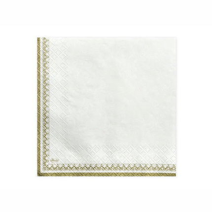 Serviettes de table Première Communion Ihs Or Blanc 33cm 20pcs