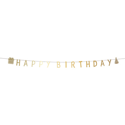 Guirlande de lettres Happy Birthday Or 2m