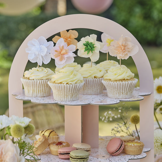 Décorations de fleurs pour petits gâteaux 12 pièces