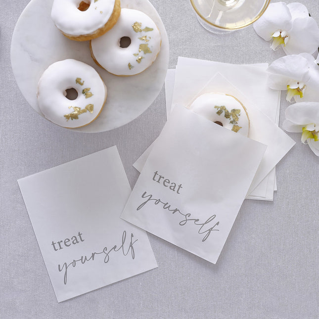 Wedding Giveaway Bags Treat Yourself Paper 17cm 20pcs