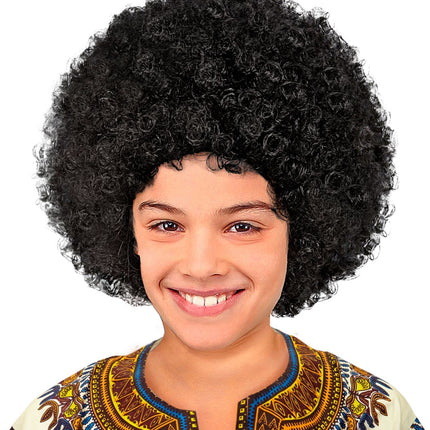 Perruque noire Afro enfant