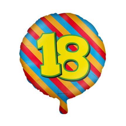 Ballon à l'hélium 18 ans coloré vide 46cm