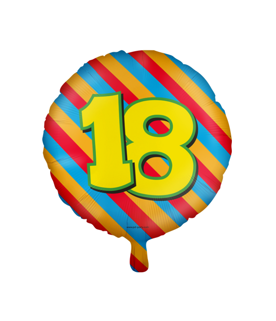 Ballon à l'hélium 18 ans coloré vide 46cm