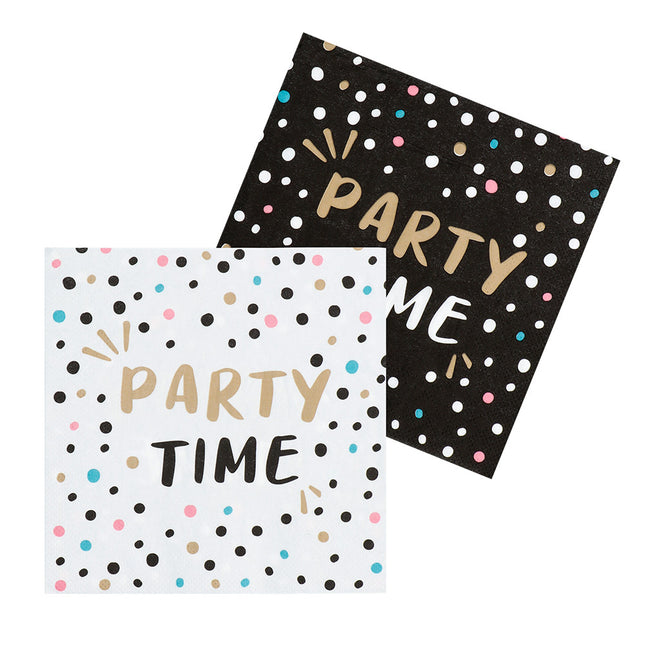 Serviettes de table Party Time Papier 33cm 20pcs