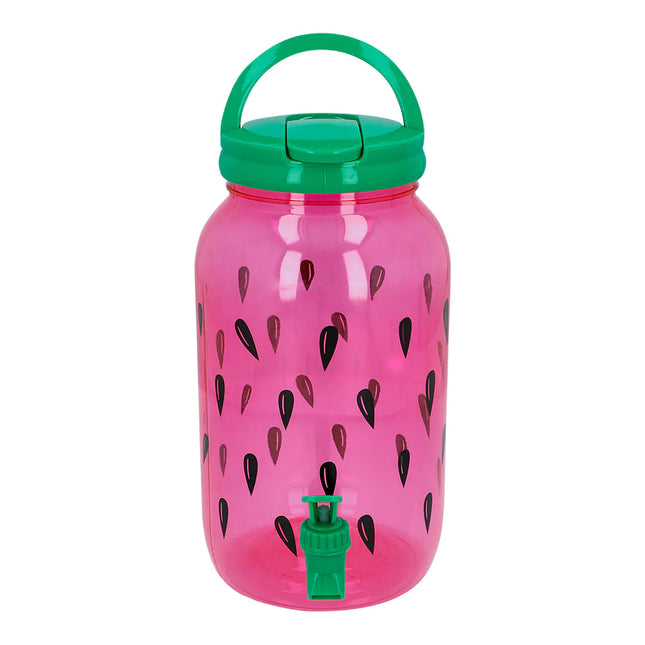 Distributeur de boissons vert/rose pastèque avec robinet 3.8l