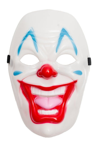 Masque de clown rouge bleu