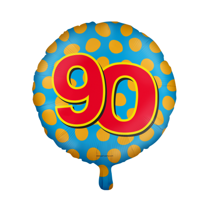 Ballon à l'hélium 90 ans coloré vide 46cm