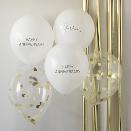 Ballons Happy Anniversary 30cm 5pcs