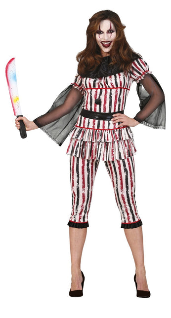 Horror Clown Halloween Costume Ladies Red