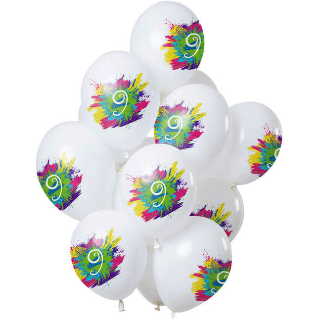 Ballons 9 Years Party 30cm 12pcs