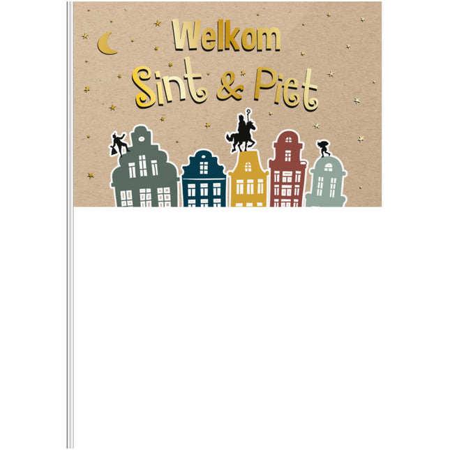 Drapeau flottant Welcome Sint En Piet 30cm