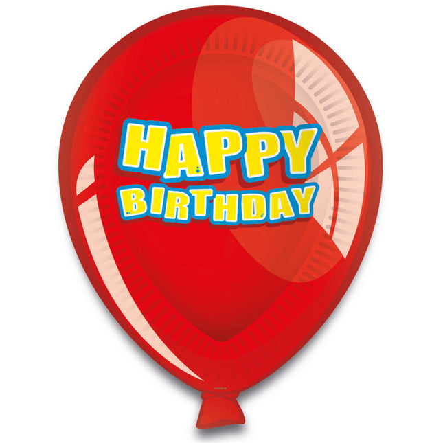 Happy Birthday Balloons Plates 23cm 6pcs