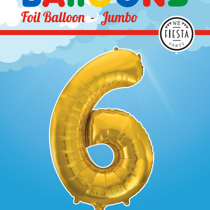 Ballon de baudruche Figure 6 Gold XL 86cm vide