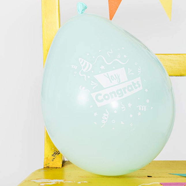Ballons Yay Congrats Colorés 23cm 8pcs