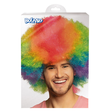 Perruque colorée Afro Clown