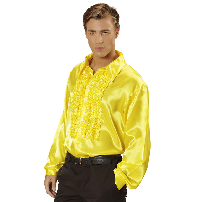 Chemisier Disco 70S Jaune Hommes